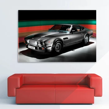 Плакати Astons Martin Retro Vantage Car Supercar Начало Декор Стенно изкуство Платно с принтом Украса на стаята