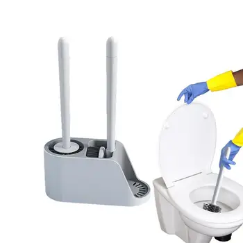 Четка За Почистване На Тоалетната Чиния Силиконовата Четка За Баня С Притежател На Множество Четка За Тоалетна Почистващи Средства За Баня И ВаннойКомнаты