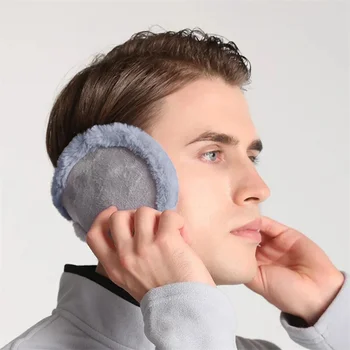 Нови мъжки слушалки, зимни дебели топли модни обикновена слушалки, улични ветроупорен слушалки от студ