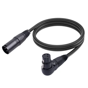 Удлинительный кабел за микрофон XLR, 1 бр., здрав, който предпазва от смущения, самостоятелно блокиране на 90 градуса направо конектор за акустична студио