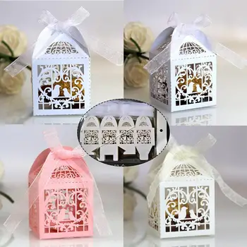 Стилни пустотелые кутии за Опаковка от 25 бонбони за сватбени партита под формата на бонбони за торта Е идеална за украшения и по-малки подаръци