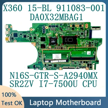 911083-601 911083-501 911083-001 За дънната платка HP 15-BL DA0X32MBAG1 с процесор SR2ZV i7-7500U N16S-GTR-S-A2 940MX 100% Тестван В добро състояние