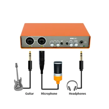 Професионален микрофон Аудиоинтерфейс Запис на Аудио карта Миксер за Професионална електрическа китара Микшерная consol