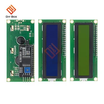 LCD1602 1602 Модул LCD дисплей Син Жълт Зелен Екран 16x2 Символ PCF8574T PCF8574 IIC I2C Интерфейс 5V за Arduino R3