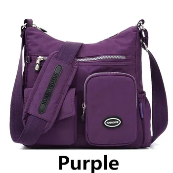 Найлон дамска чанта-месинджър, дамски чанти-тоут голям капацитет, женствена чанта през рамо, преносима водоустойчива чанта с цип
