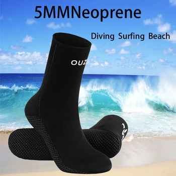 5 мм неопренови чорапи за гмуркане, обувки, водна обувки за гмуркане, сърф, нескользящие чорапи за гмуркане, плажни топли чорапи за мъже и жени