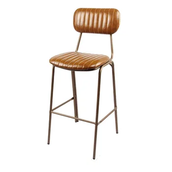 Iron бар, модерен стол, луксозен маса, Златен стол, метал, Скандинавски кожа, Дизайнерски стол в ретро стил, мебели за бар Sillas Para Comedor