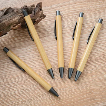50ШТ Бамбук дръжка на едро бамбук дървен материал офис училищна химикалка писалка подарък дръжка притискателния действия бамбук дръжка