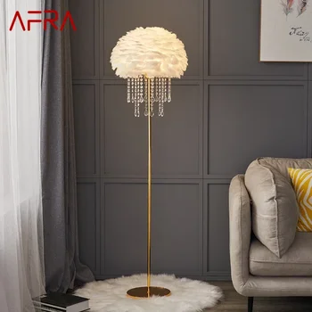 Под лампа AFRA Перо в скандинавски стил, модерна семейна хол, спалня за семейна творчество, led декоративна лампа