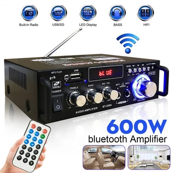 600 W HIFI Домашен Усилвател 110/220v, USB FM Радио Автомобилен Bluetooth Аудио Усилвател за Субуфер Театрална Звукова Система С Дистанционно Управление