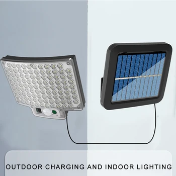 Външната лампа на слънчевата енергия, дистанционно градински защитна стена лампа IP65, водоустойчив прожектор на слънчевата енергия за градината и гаража