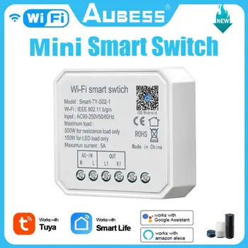 Aubess WiFi Smart Switch 1 2 Банда Интелигентен Модул за Включване на светлината на Hristo Smart Life App Control Поддържа Алекса Alice Google Home