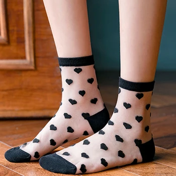Q Летни памучни дамски чорапи от стъклена коприна, с дълга тръба, летни тънки мрежести чорапи със средна тръба, дамски ежедневни чорапи