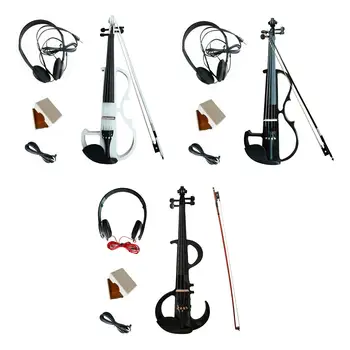 Електрическа цигулка с мебели от черно дърво, комплект за електрическа цигулка за тийнейджъри