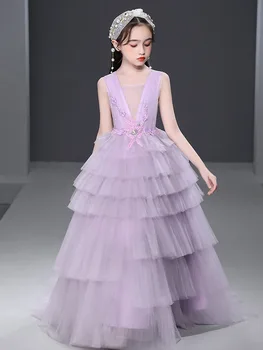 Выпускное рокля 2024 за момичета, детски сексуални многослойни бални рокли Макси, детски официални рокли на принцеса
