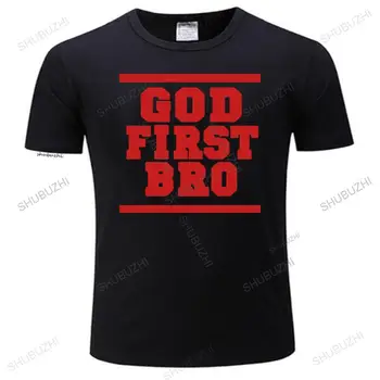 Евтини отстъпки За Нови основни летни тениски God First Брат Christian, мъжки памучни ризи с къс ръкав, мъжки ризи оверсайз