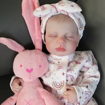 На 50 см кукла-Реборн новородено момиче, реалистична истинска мека памучен кукла за тялото ръчна изработка