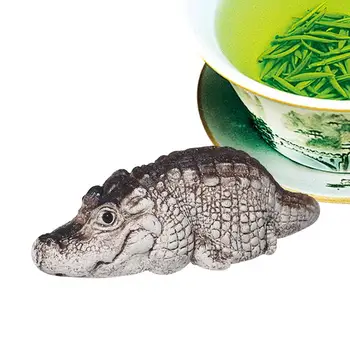 Чай с крокодили, Фигурки крокодили, украса за приготвяне на Кунг-фу, Реалистична Скулптура на Животното, Миниатюрна маса, Украса за дома, за