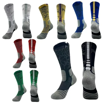 Възрастни Професионални баскетболни чорапи за мъже, жени, Нескользящие Дишащи Спортни чорапи за джогинг, футбол, фитнес, йога, памучни компресия чорапи