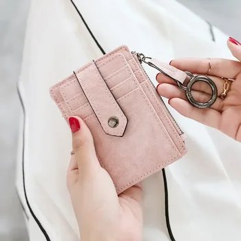 Многофункционална малка чанта за карти, дамски проста, Южна Корея, симпатична личност, мини портфейл с няколко карти, ултра-тънък портфейл за монети