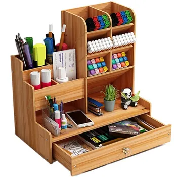 Писалка притежател Nordic Ins Кутия за съхранение на Креативен офис, бюро, канцелярский чекмедже, Дървена багажник е с голям капацитет, Дървена кутия за съхранение на книги