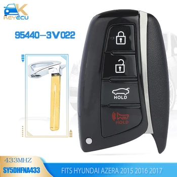KEYECU 95440-3V022 Интелигентен Ключ Дистанционно С 4 Бутона 433 Mhz ID46 Ключодържател за Hyundai AZERA 2015 2016 2017, FCCID: SY5DHFNA433