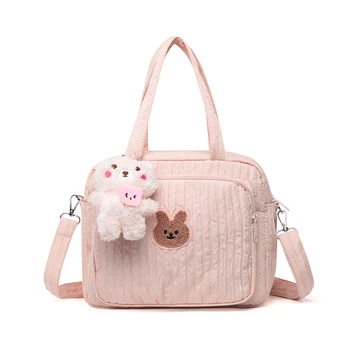 Чанта за майката за бебето Mini Korea, органайзер за колички, мече за памперси, дамски чанти през рамо, чанта за багаж с цип, новост 2023 г., мода