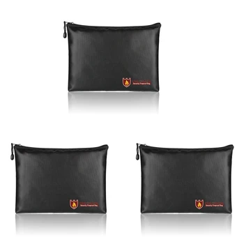 3X Пожароустойчива чанта за документи, водоустойчиви и пожароустойчиви, чанти за документи, пожароустойчива чанта за пари за притежателя на документи формат А4