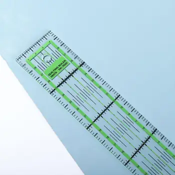 Акрилна линия за капитониране, правоъгълник, прозрачна линийка за чертане, зелена линия за шивач, шивачка