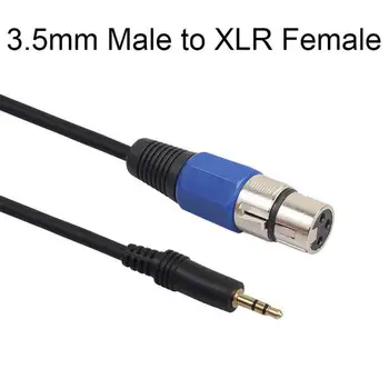 Аудиопровод 1,5 м стерео с 3.5 мм от щепсела към XLR-штекеру за микрофон, говорител, миксер.