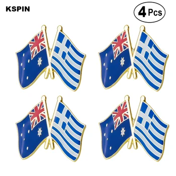 На жени с флага приятелство Австралия и Гърция, икона-брошка на ревера, икони 4шт