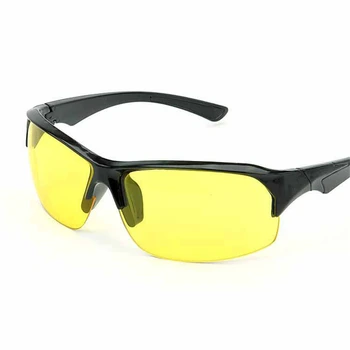 Мъжки слънчеви очила за нощно шофиране, слънчеви очила с UV400, очила с висока разделителна способност за защита на очите, намалява умората, очила 