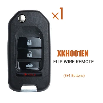 Xhorse XKHO01EN Универсална кабелна дистанционно ключодържател с панти бутон 3 + 1 за Honda Type инструмент за ключове VVDI