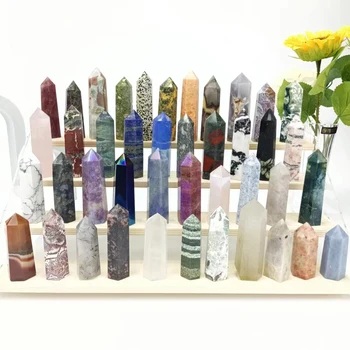 Кула с магическа пръчка от естествен кристал, Духовно изцеление, изделия от полускъпоценни камъни, декорация за вашия офис, медитация, Рейки Raw