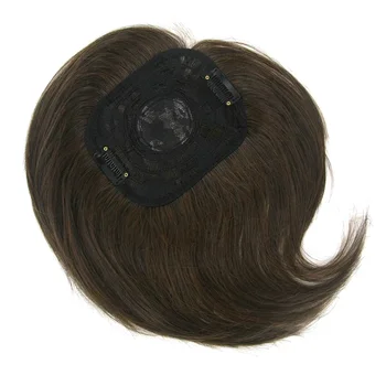 4 Цвята синтетични косми Черни, кафяви перуки, изкуствена коса с прав бретон и ресни Режийни коса за мъже и жени
