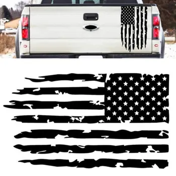 Изтъркан Флаг на САЩ Vinyl Стикер Стикери за кола предния Капак на Камиона Стена Прозорец Кутия за инструменти Стикер на бронята, по-Големи Размери И по-хладните цветове