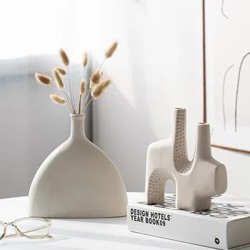 Съвременната скандинавска ваза-банка Ceramique Blanc Козметична Ваза-банка Бохемска White Objetos Decorativos Para A Casa Home Decoraction Лукс