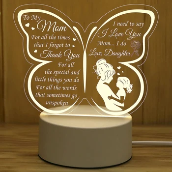 1бр 3D лека нощ, Подарък От Майка на Дъщеря И Син, За Жени Мамо Подарък за Деня на Майката За рожден Ден