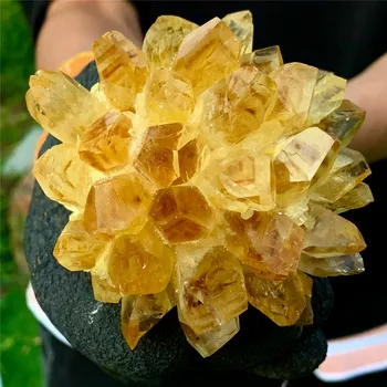 Естествен необработен цитрин, кварцов камък, Лечебни Жълти камъни, проба минерал За декорация на дома