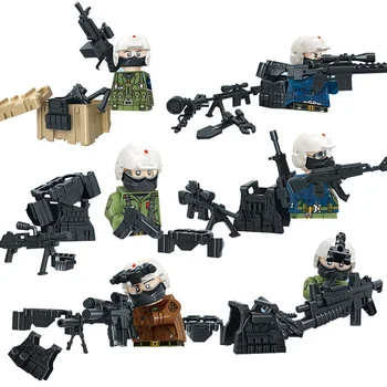Детски играчки, Фигурки на войници SAS Special Air Force, модел екипировка Warrior, Набор от оръжия, градивен елемент, костюм, подаръци за рожден Ден