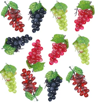 12 Гроздовете на изкуствено грозде, които имитират декоративни реалистични грозде изкуствено грозде за сватбен вино, централно декорация на кухня