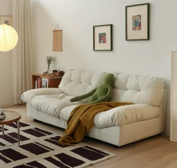 Облак мебели за хола сметана стил Кърпа от Микрофибър Nordic Ins technology плат модерен разтегателен прост