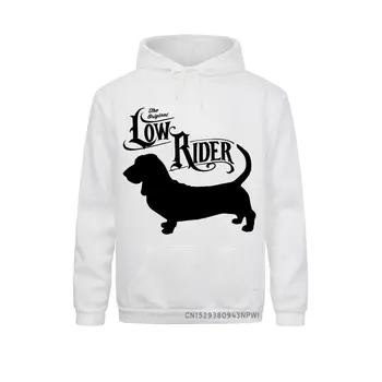 Басет Куче Лоурайдер, Забавен пуловер с дълъг ръкав, блузи, Маркови Забавни Студентски блузи с дълъг ръкав, Луди шапки