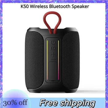 Оригинален безжична слушалка Bluetooth K50 IPX7 водоустойчив Висококачествен субуфер Smart Voice, RGB осветление, говорител Bluetooth 5.0.