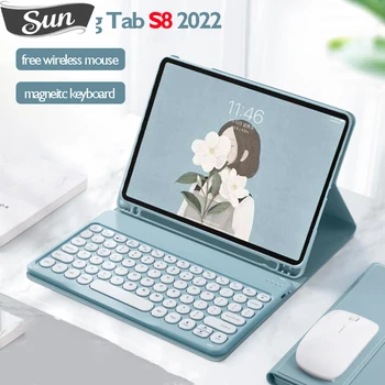 2022 Калъф-клавиатура за Samsung Tab S8 11-инчов Безжична клавиатура с мишка за Samsung Tab S7 2020 Калъф с клавиатура Toupad