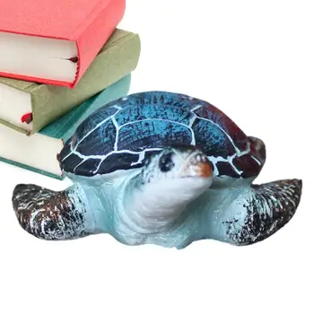 Статуетка костенурки в аквариума декор на малка костенурка, Малки фигурки на костенурки от смола, Градински пейзаж, украшение за подарък за любителите на океана