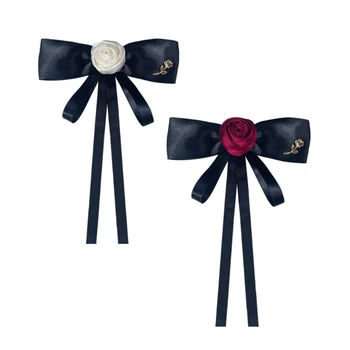 Y166 Елегантни Игли под формата на Камелия за Вратовръзка с Панделка и Лък Универсален Аксесоар Розово Яка Женски Брошки