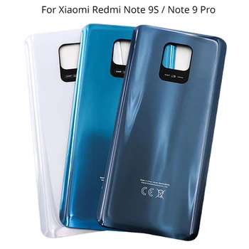 За Xiaomi Redmi Note 9S Задния капак на Отделението за батерията Задната Врата 3D Стъклен Панел За Redmi Note 9 Pro Стъкло корпус Замени