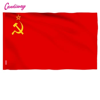 11.11 Висококачествен Червен CCCP Съюз на Съветските Социалистически Републики Флаг на СССР, Банер за вътрешно и външно домашен интериор 96 * 64 см NN001