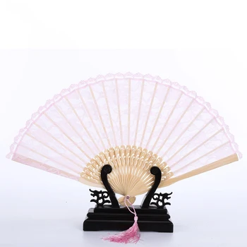 Завързана сгъваем фен в китайски стил, бамбук, Европейски ретро-японски фенове Hanfu, преносим вентилатор за мъже и жени, ръчно фен за мъже и жени